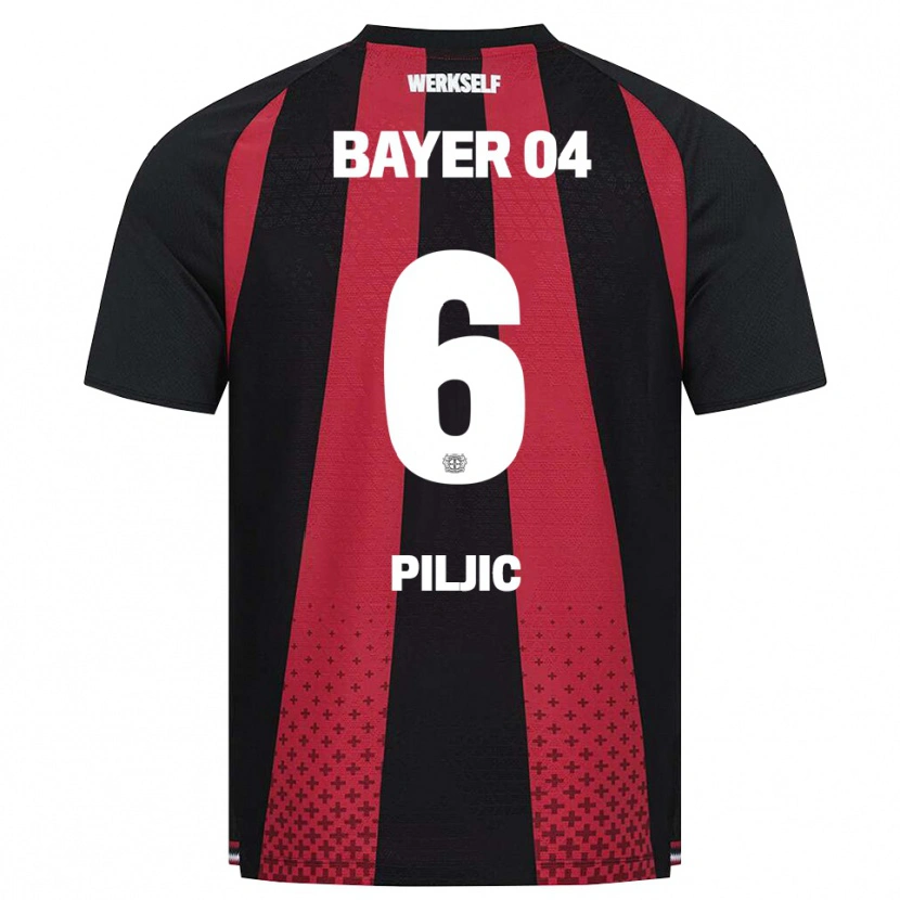 Danxen Hombre Camiseta Katharina Piljic #6 Negro Blanco Rojo 1ª Equipación 2026/27 La Camisa