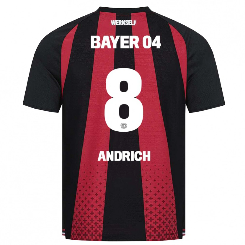 Danxen Hombre Camiseta Robert Andrich #8 Negro Blanco Rojo 1ª Equipación 2026/27 La Camisa