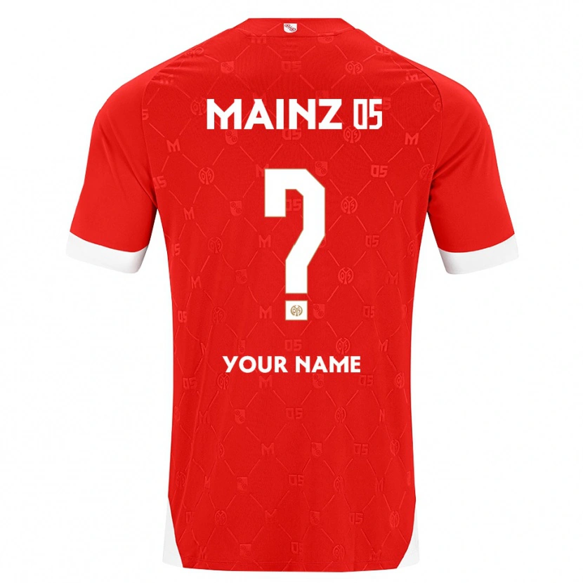 Danxen Hombre Camiseta Su Nombre #0 Rojo Blanco 1ª Equipación 2026/27 La Camisa