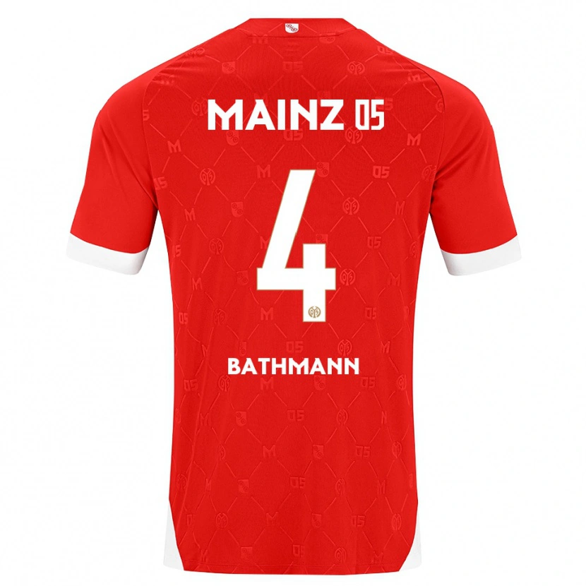 Danxen Hombre Camiseta Kara Bathmann #4 Rojo Blanco 1ª Equipación 2026/27 La Camisa