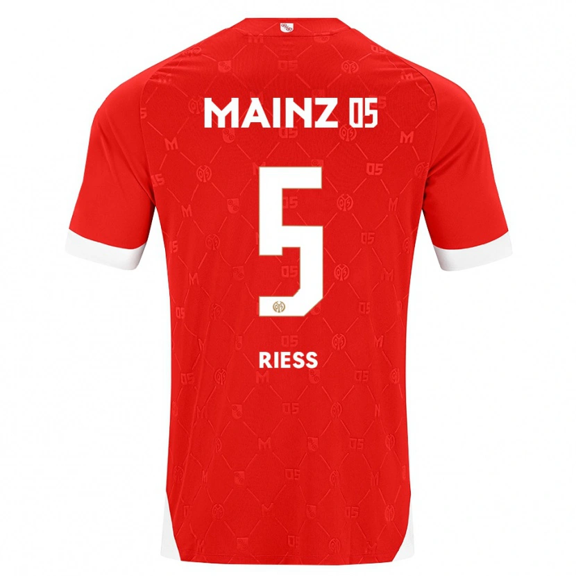 Danxen Hombre Camiseta Fabian Rieß #5 Rojo Blanco 1ª Equipación 2026/27 La Camisa