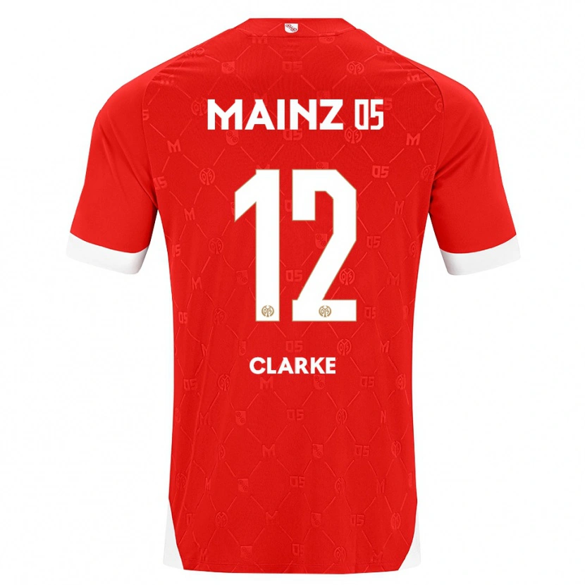 Danxen Hombre Camiseta Sarah Clarke #12 Rojo Blanco 1ª Equipación 2026/27 La Camisa