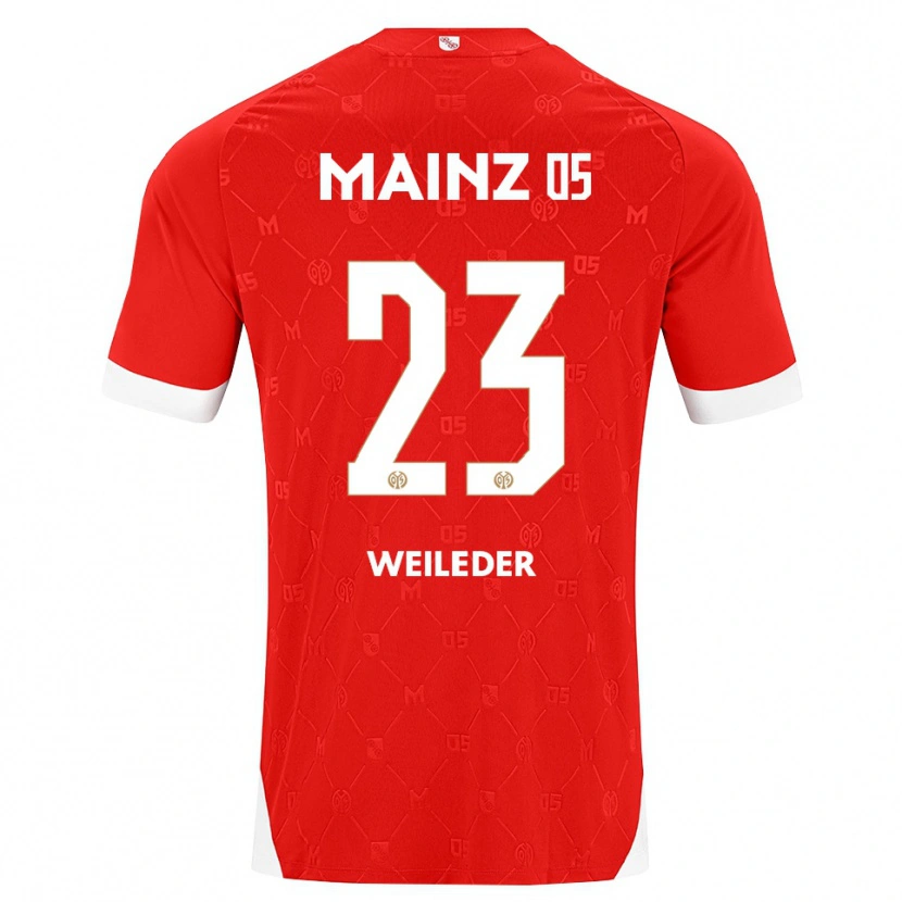 Danxen Hombre Camiseta Tobias Weileder #23 Rojo Blanco 1ª Equipación 2026/27 La Camisa