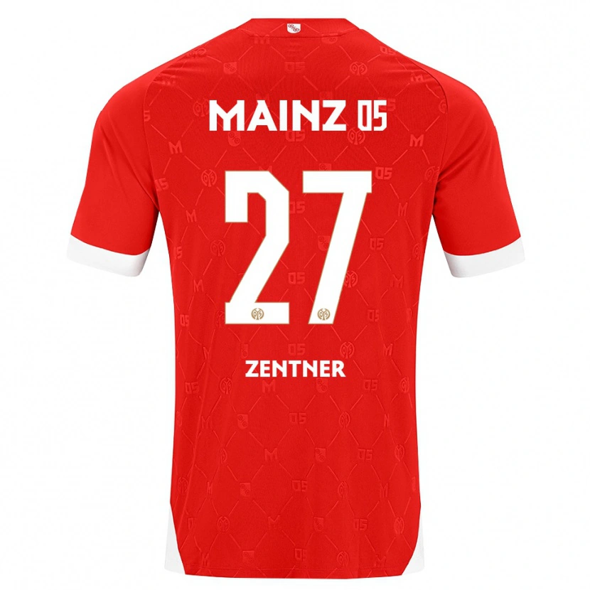 Danxen Hombre Camiseta Robin Zentner #27 Rojo Blanco 1ª Equipación 2026/27 La Camisa