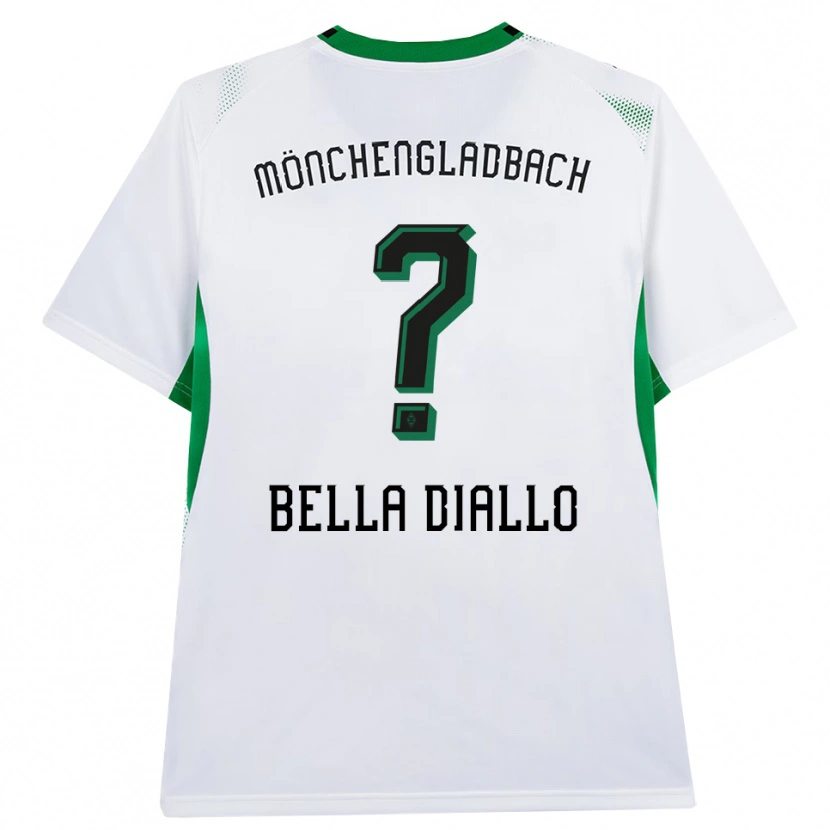 Danxen Hombre Camiseta Oumar Bella Diallo #0 Blanco Negro Verde 1ª Equipación 2026/27 La Camisa