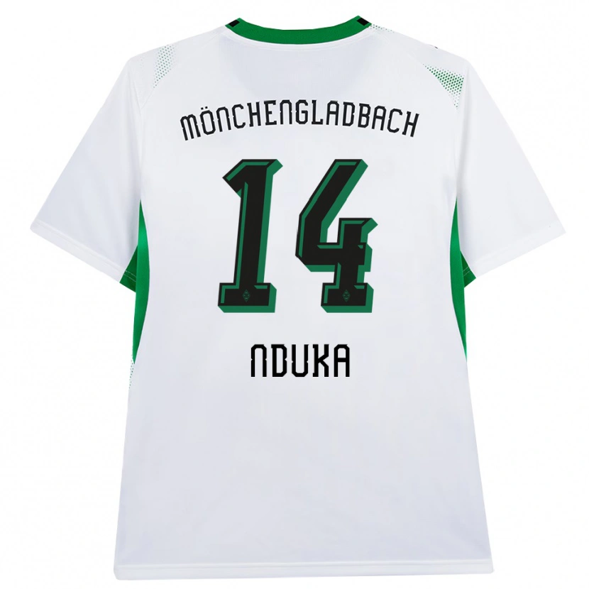 Danxen Hombre Camiseta Michael Nduka #14 Blanco Negro Verde 1ª Equipación 2026/27 La Camisa