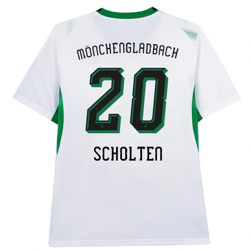 Danxen Hombre Camiseta Kiki Scholten #20 Blanco Negro Verde 1ª Equipación 2026/27 La Camisa