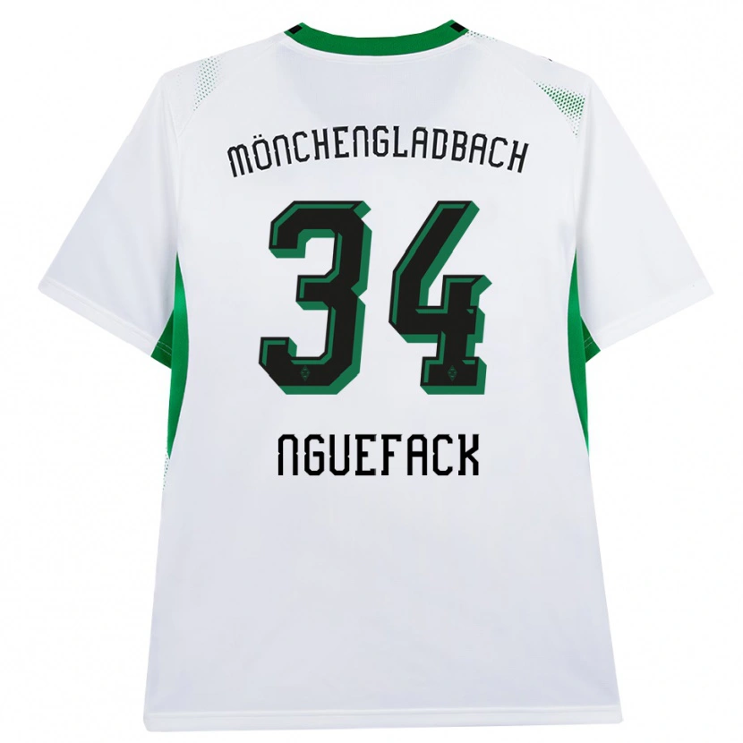 Danxen Hombre Camiseta Mathieu Nguefack #34 Blanco Negro Verde 1ª Equipación 2026/27 La Camisa