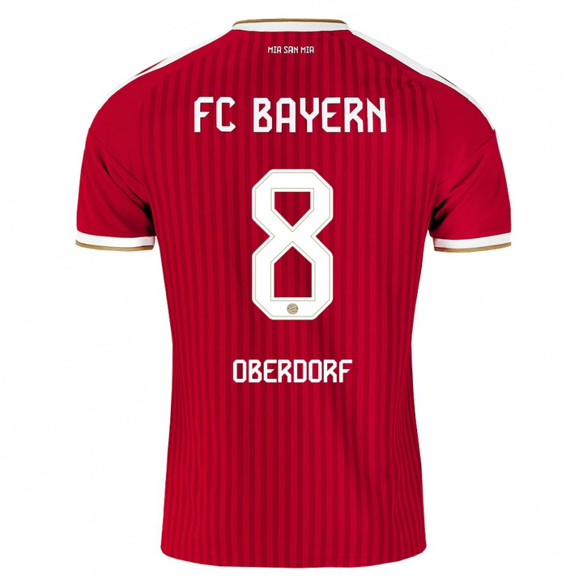 Danxen Hombre Camiseta Lena Oberdorf #8 Rojo Blanco Azul 1ª Equipación 2026/27 La Camisa