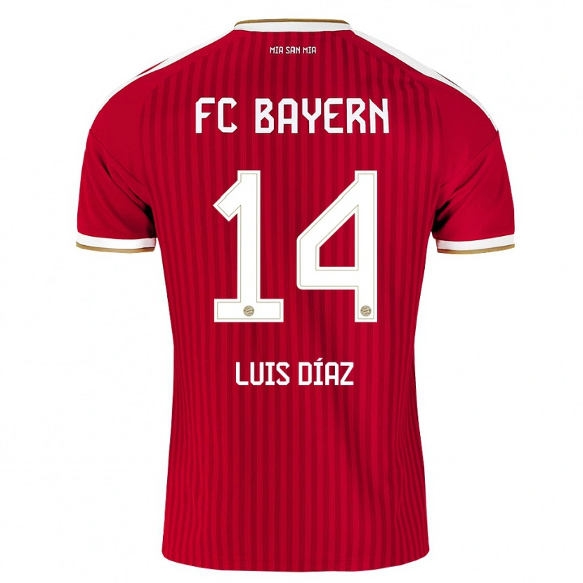 Danxen Hombre Camiseta Luis Díaz #14 Rojo Blanco Azul 1ª Equipación 2026/27 La Camisa