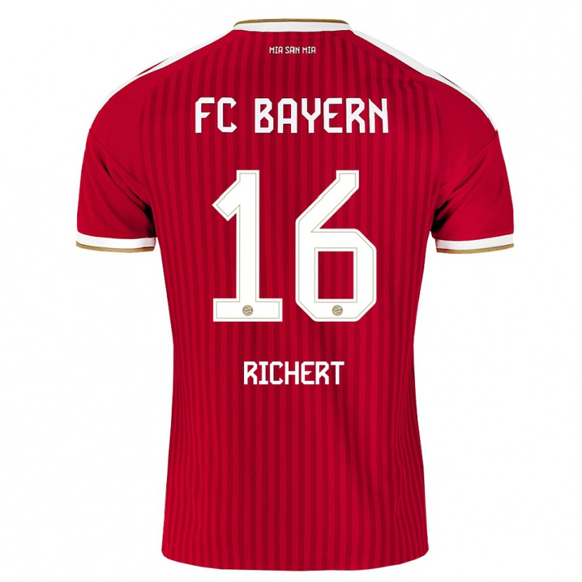 Danxen Hombre Camiseta Leonhard Richert #16 Rojo Blanco Azul 1ª Equipación 2026/27 La Camisa