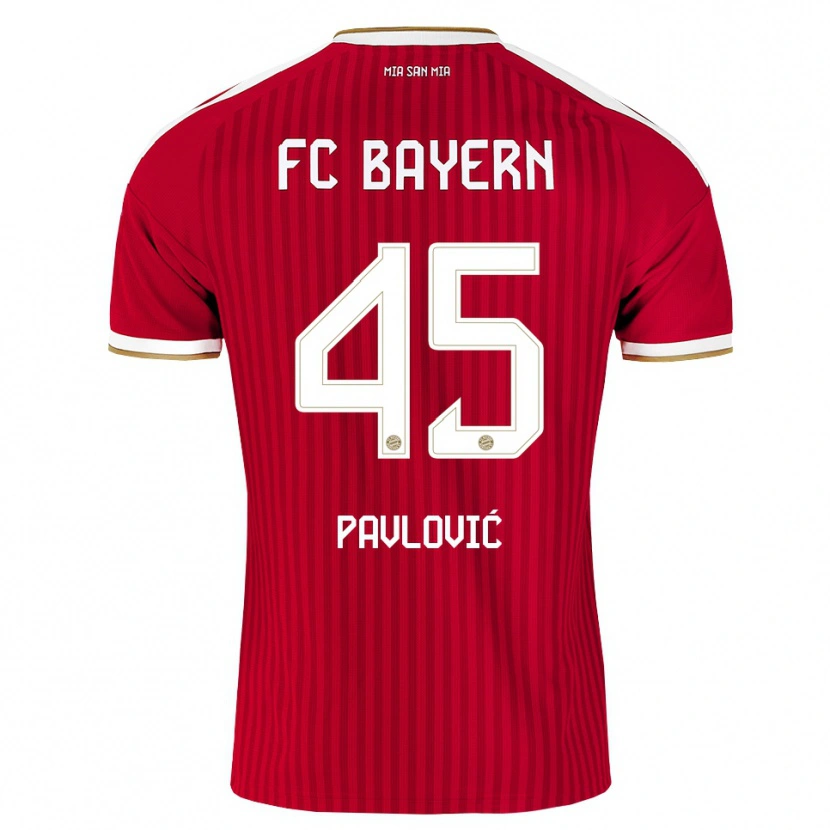 Danxen Hombre Camiseta Aleksandar Pavlovic #45 Rojo Blanco Azul 1ª Equipación 2026/27 La Camisa