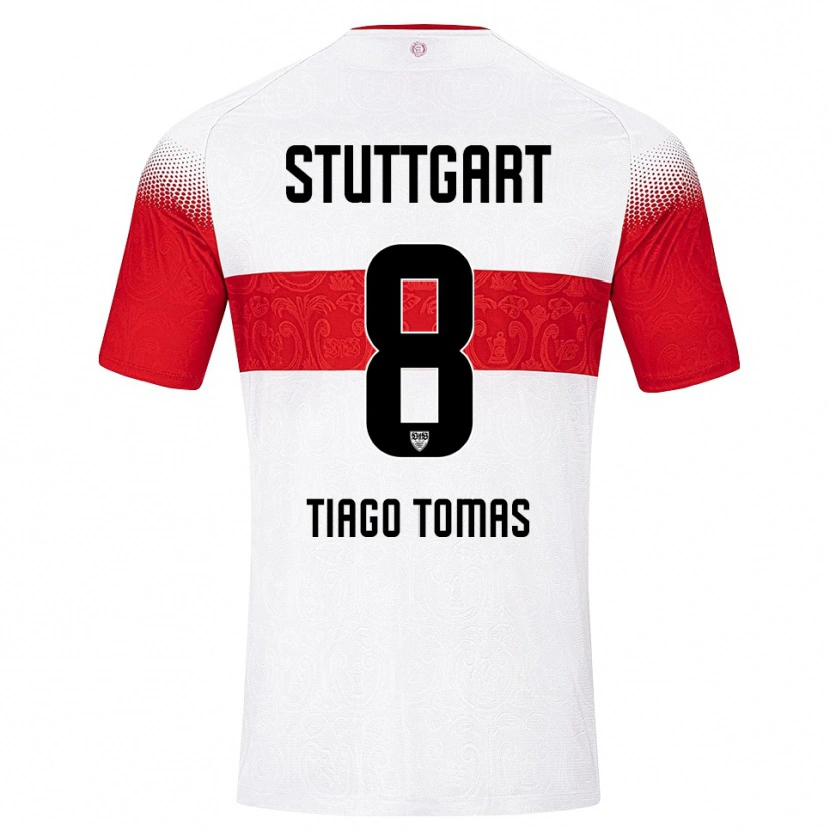 Danxen Hombre Camiseta Tiago Tomás #8 Blanco Rojo Amarillo 1ª Equipación 2026/27 La Camisa