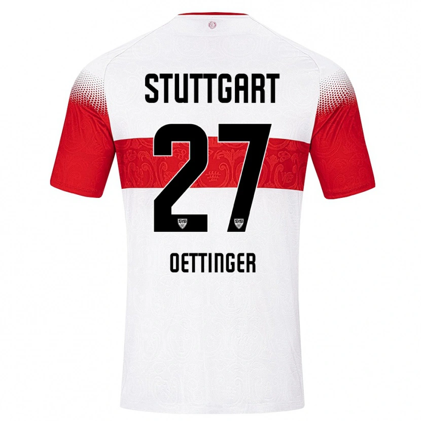 Danxen Hombre Camiseta Jannik Oettinger #27 Blanco Rojo Amarillo 1ª Equipación 2026/27 La Camisa