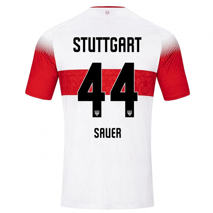 Danxen Hombre Camiseta Leo Sauer #44 Blanco Rojo Amarillo 1ª Equipación 2026/27 La Camisa