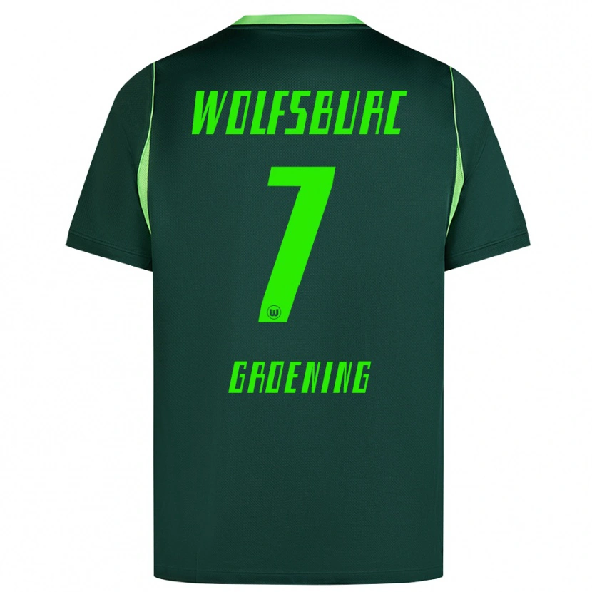Danxen Hombre Camiseta Aaron Groening #7 Verde Oscuro Blanco 1ª Equipación 2026/27 La Camisa