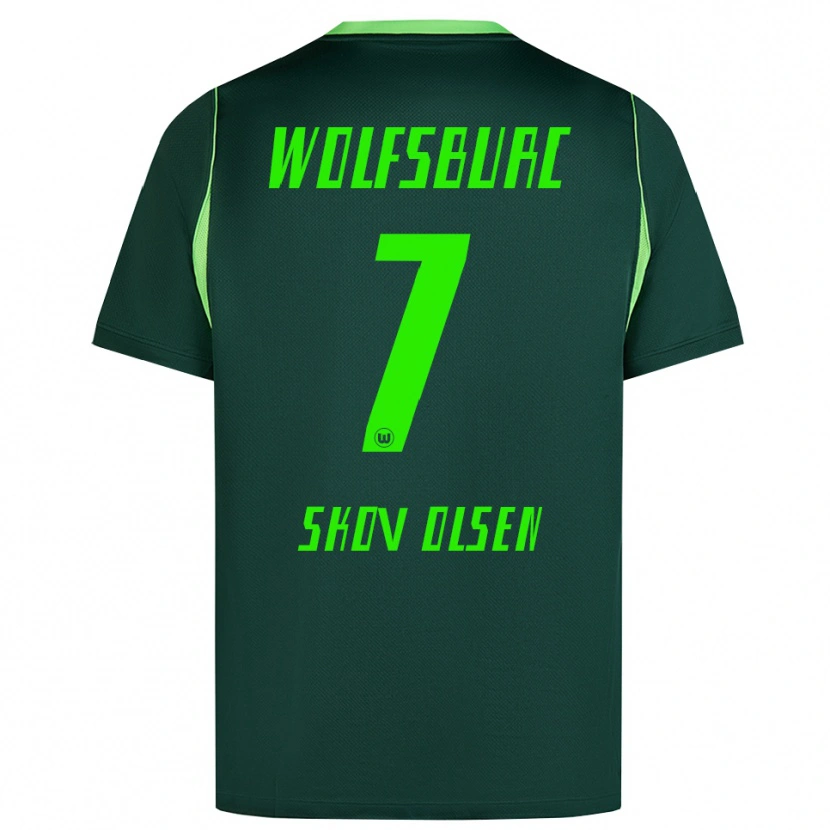 Danxen Hombre Camiseta Andreas Skov Olsen #7 Verde Oscuro Blanco 1ª Equipación 2026/27 La Camisa