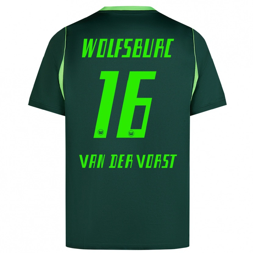 Danxen Hombre Camiseta Fynn Van Der Vorst #16 Verde Oscuro Blanco 1ª Equipación 2026/27 La Camisa