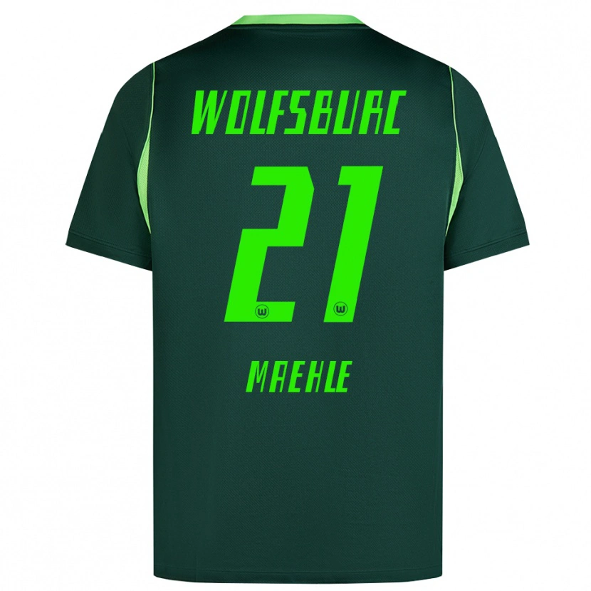 Danxen Hombre Camiseta Joakim Maehle #21 Verde Oscuro Blanco 1ª Equipación 2026/27 La Camisa