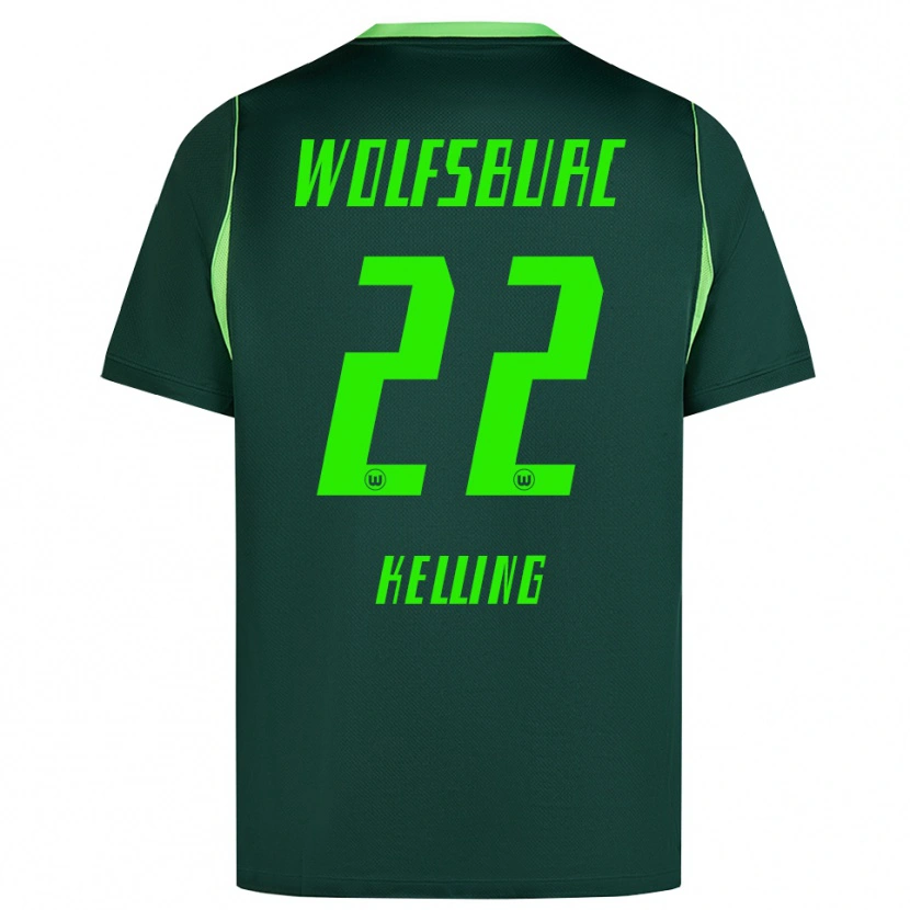 Danxen Hombre Camiseta Lenny Kelling #22 Verde Oscuro Blanco 1ª Equipación 2026/27 La Camisa