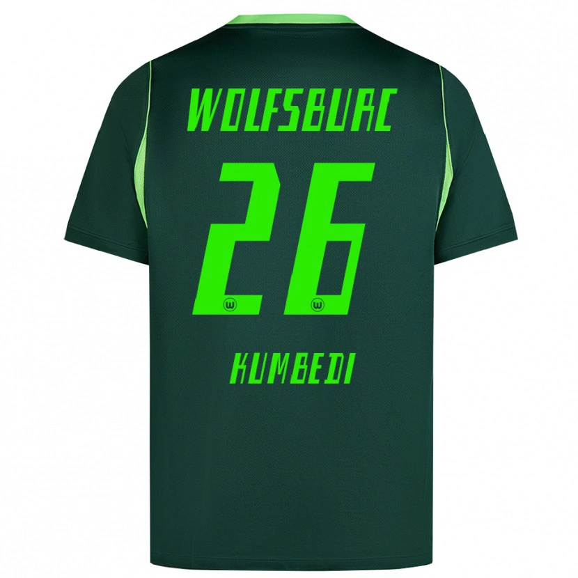 Danxen Hombre Camiseta Saël Kumbedi #26 Verde Oscuro Blanco 1ª Equipación 2026/27 La Camisa