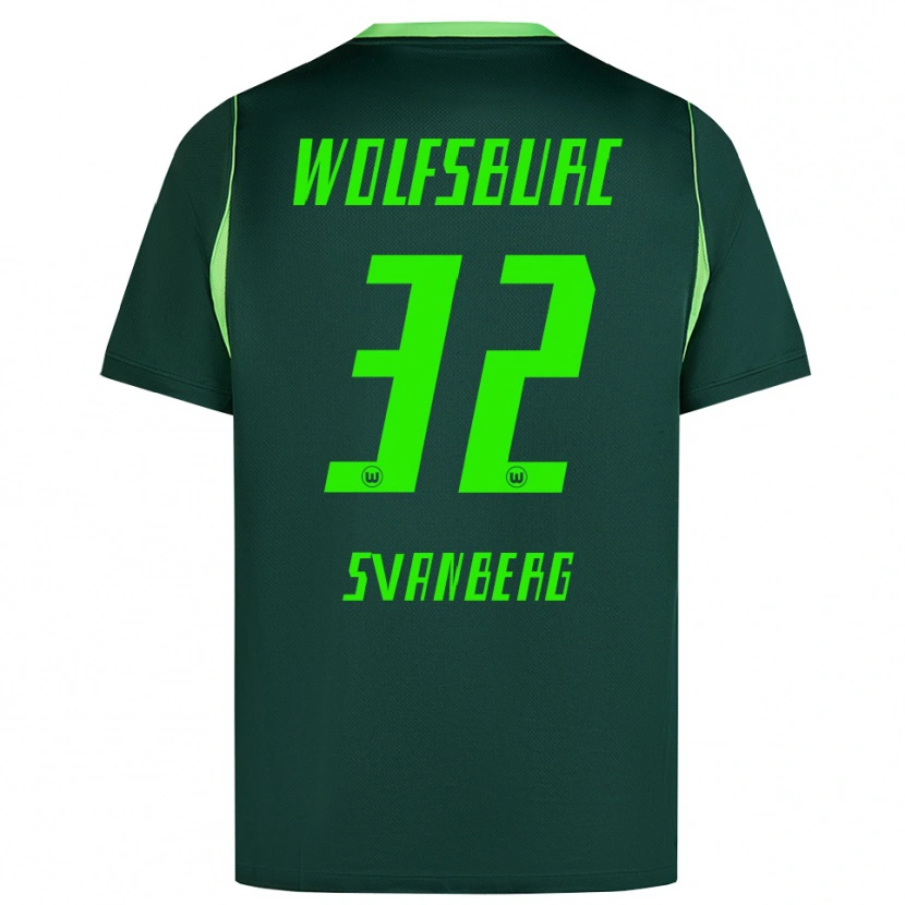 Danxen Hombre Camiseta Mattias Svanberg #32 Verde Oscuro Blanco 1ª Equipación 2026/27 La Camisa