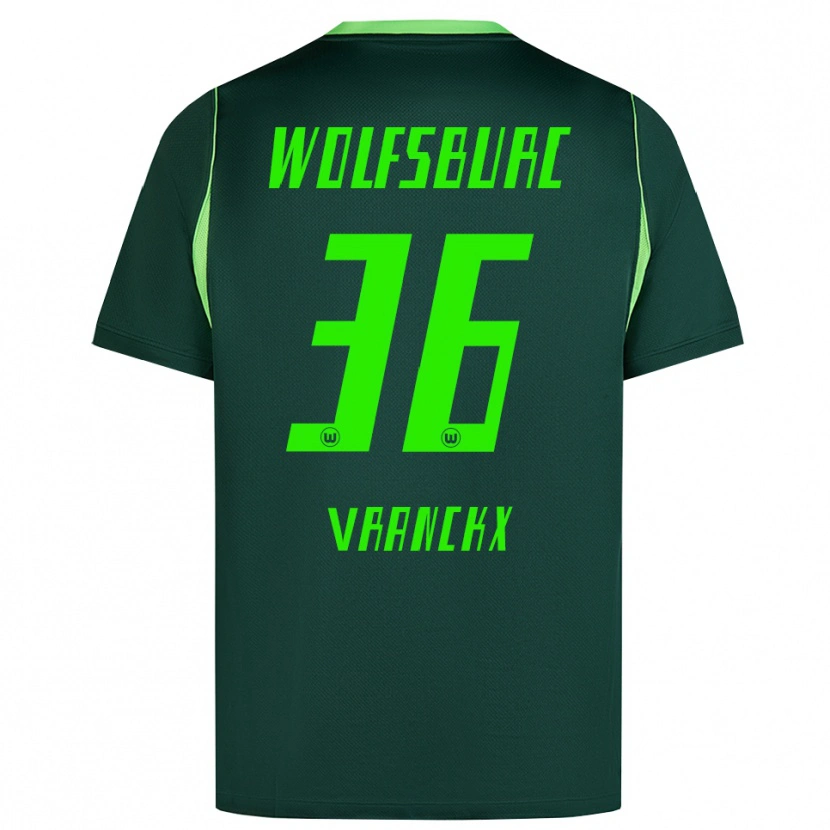 Danxen Hombre Camiseta Aster Vranckx #36 Verde Oscuro Blanco 1ª Equipación 2026/27 La Camisa