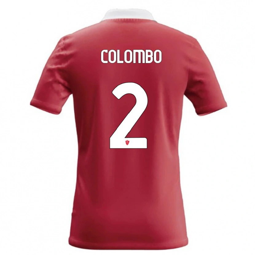 Danxen Hombre Camiseta Davide Colombo #2 Rojo Blanco 1ª Equipación 2026/27 La Camisa