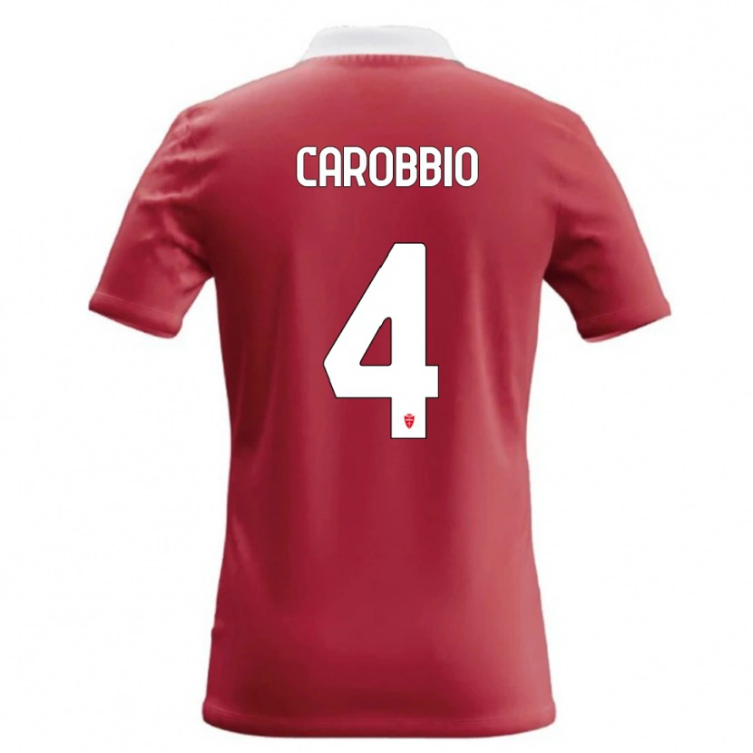 Danxen Hombre Camiseta Giacomo Carobbio #4 Rojo Blanco 1ª Equipación 2026/27 La Camisa