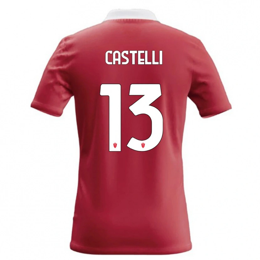 Danxen Hombre Camiseta Davide Castelli #13 Rojo Blanco 1ª Equipación 2026/27 La Camisa