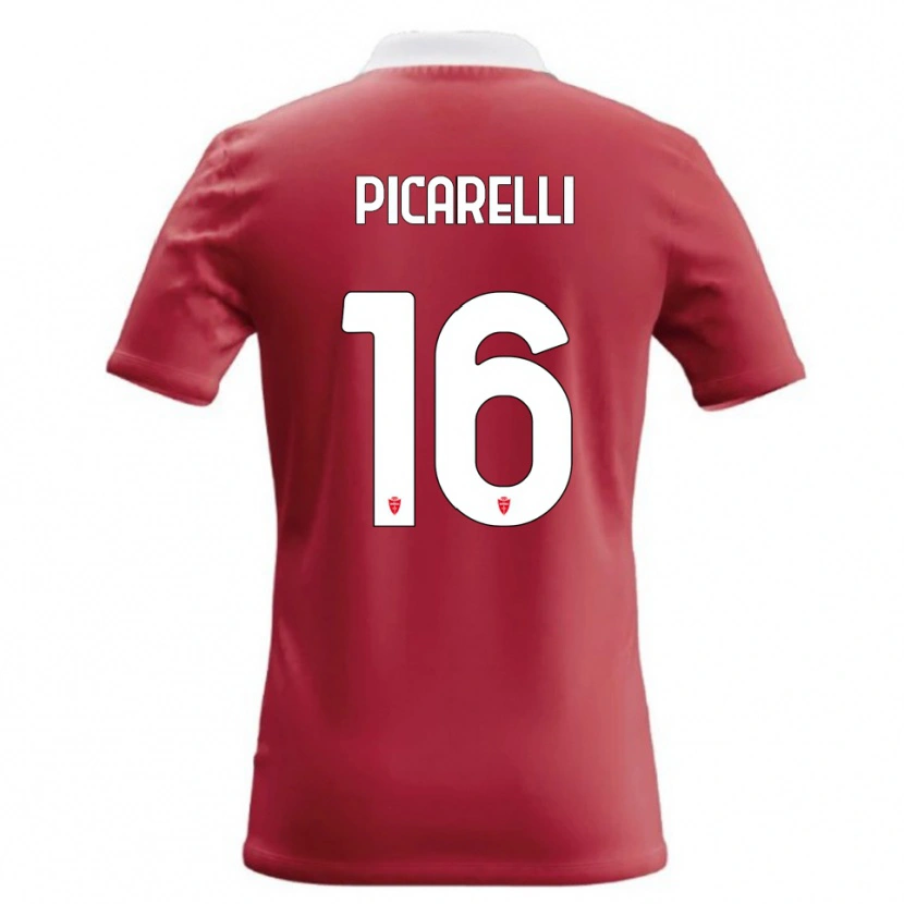 Danxen Hombre Camiseta Marco Picarelli #16 Rojo Blanco 1ª Equipación 2026/27 La Camisa
