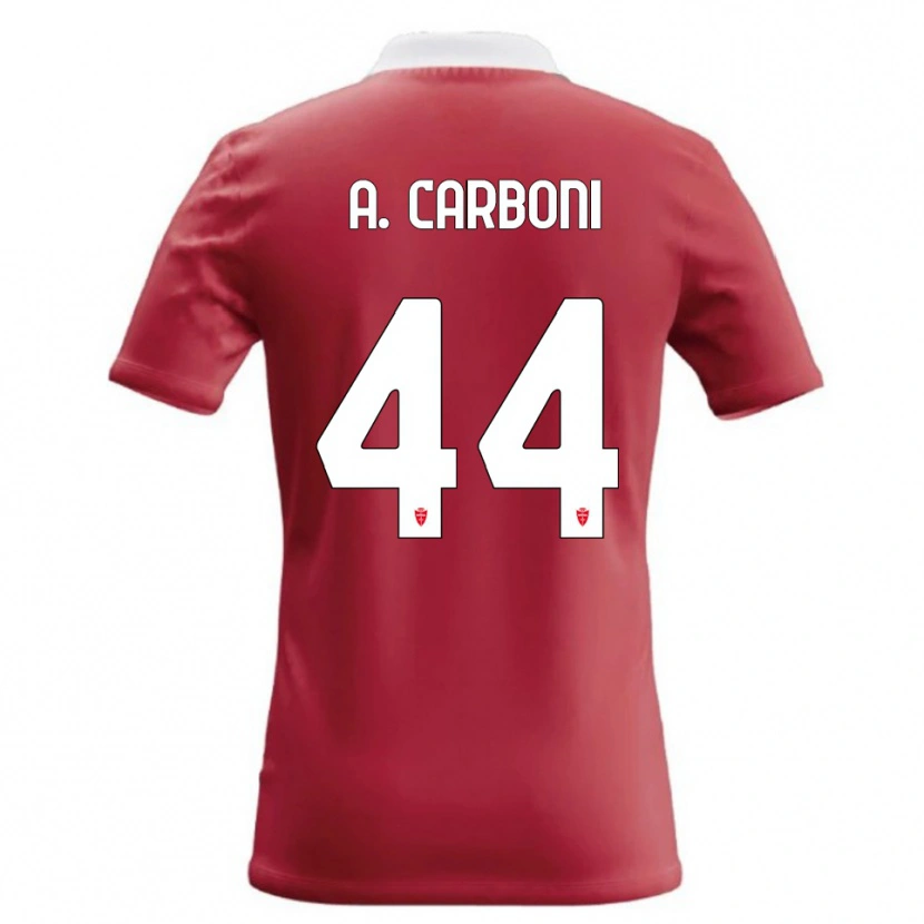 Danxen Hombre Camiseta Andrea Carboni #44 Rojo Blanco 1ª Equipación 2026/27 La Camisa