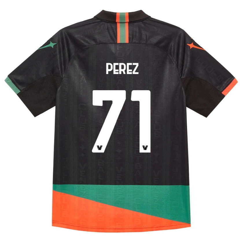 Danxen Hombre Camiseta Kike Pérez #71 Negro Naranja Verde 1ª Equipación 2026/27 La Camisa