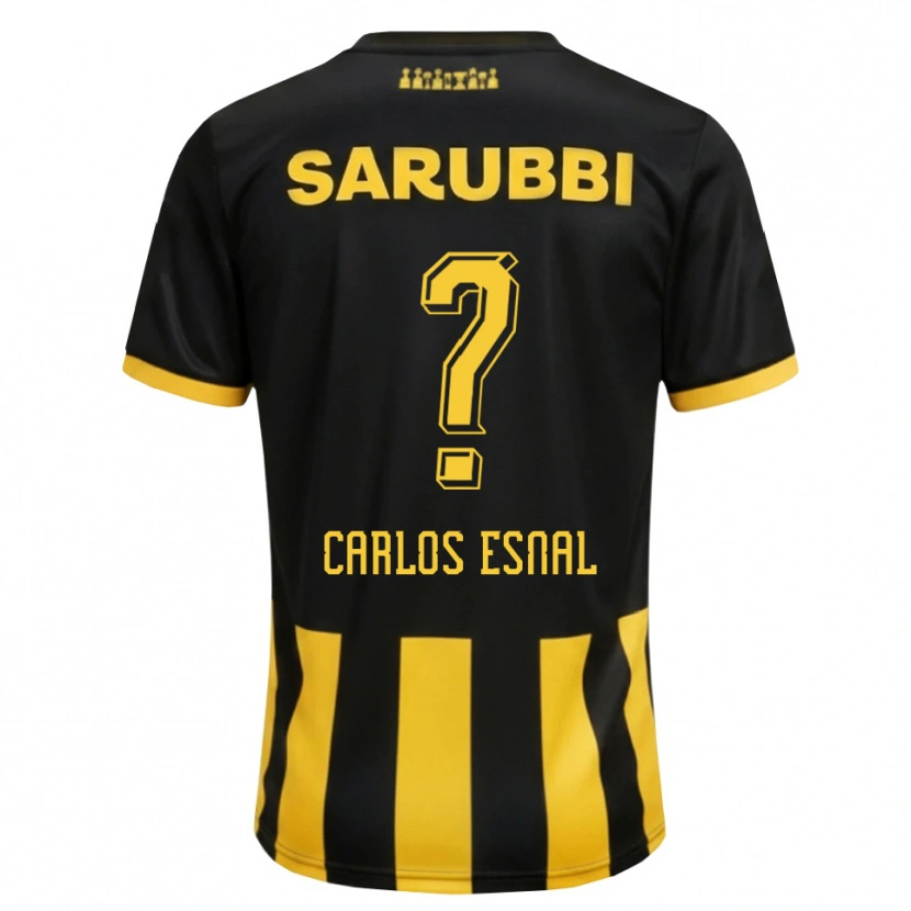 Danxen Hombre Camiseta Carlos Esnal #0 Negro Amarillo 1ª Equipación 2026/27 La Camisa