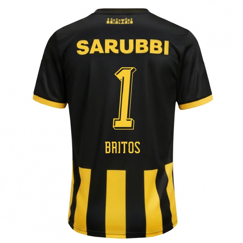 Danxen Hombre Camiseta Sebastián Britos #1 Negro Amarillo 1ª Equipación 2026/27 La Camisa