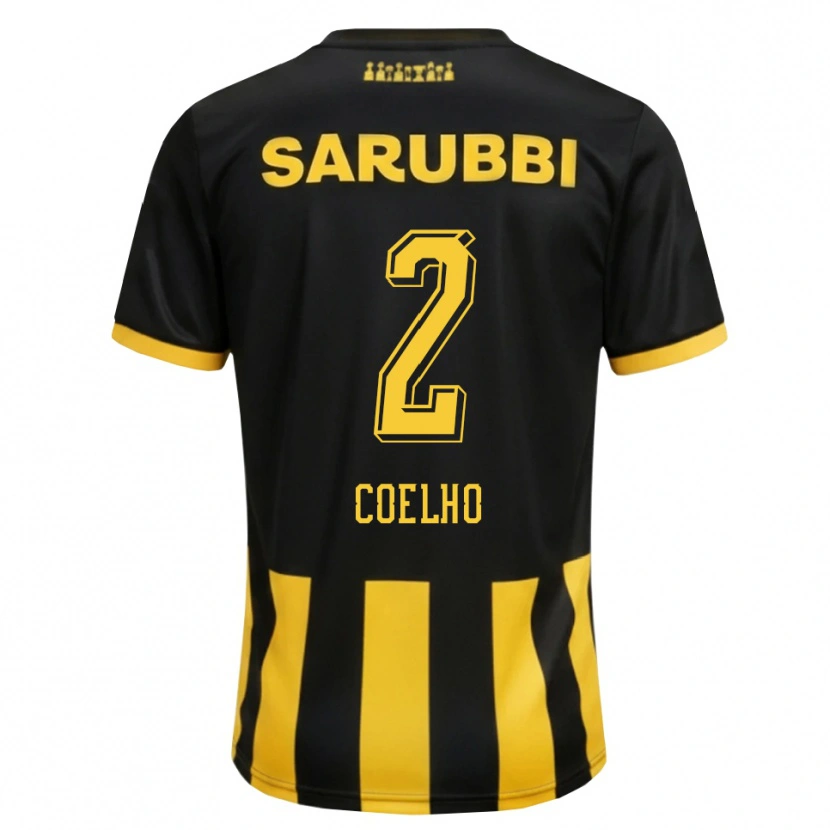 Danxen Hombre Camiseta Léo Coelho #2 Negro Amarillo 1ª Equipación 2026/27 La Camisa