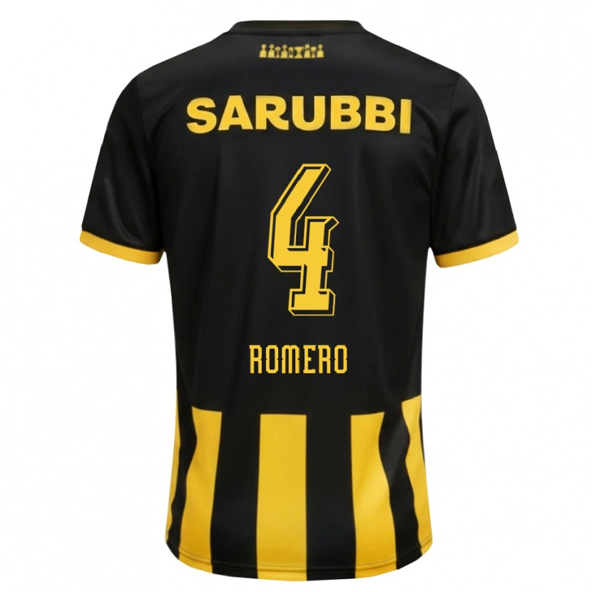 Danxen Hombre Camiseta Franco Romero #4 Negro Amarillo 1ª Equipación 2026/27 La Camisa