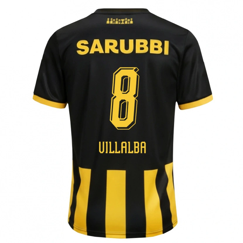 Danxen Hombre Camiseta Héctor Villalba #8 Negro Amarillo 1ª Equipación 2026/27 La Camisa