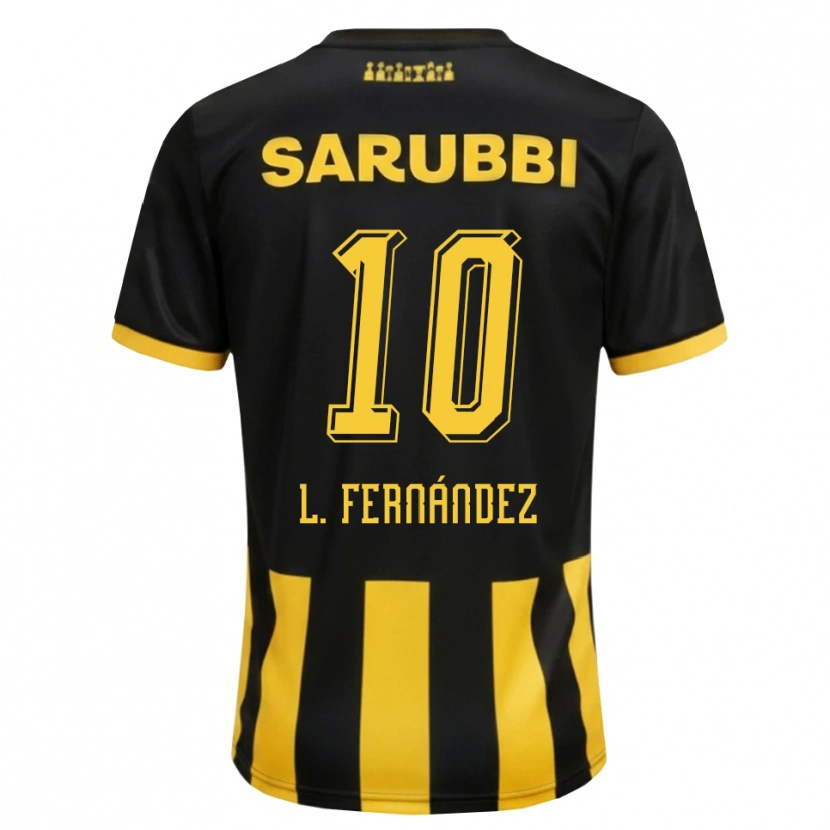 Danxen Hombre Camiseta Leonardo Fernández #10 Negro Amarillo 1ª Equipación 2026/27 La Camisa