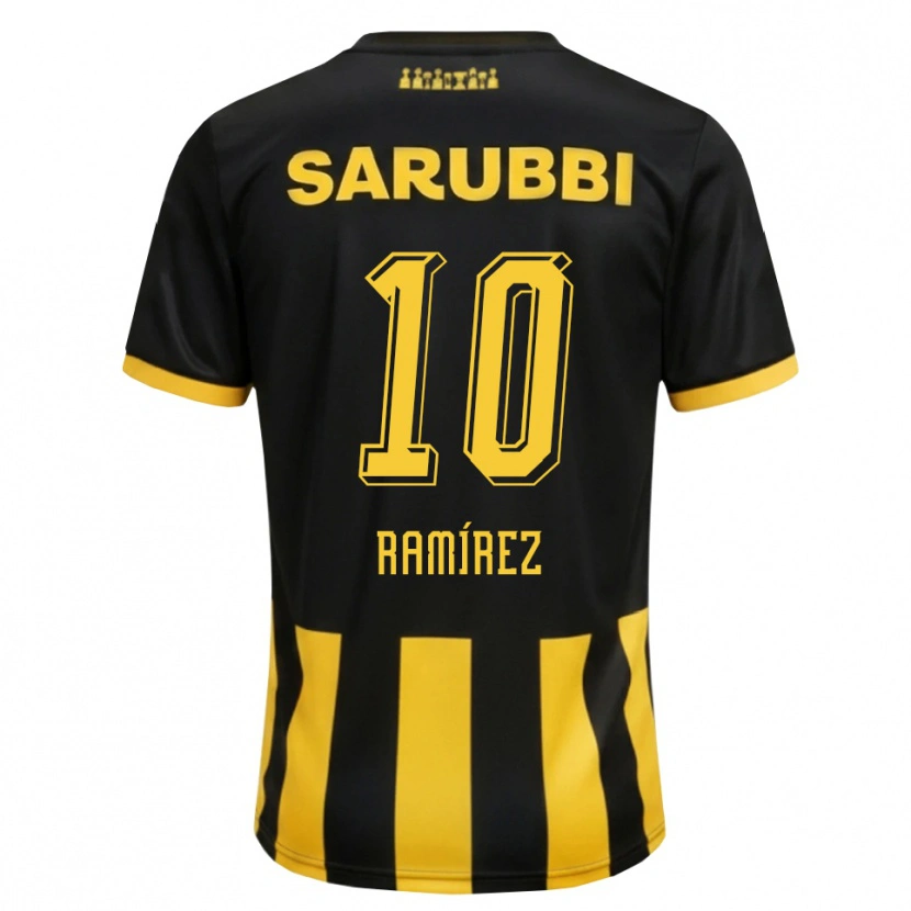 Danxen Hombre Camiseta Gastón Ramírez #10 Negro Amarillo 1ª Equipación 2026/27 La Camisa
