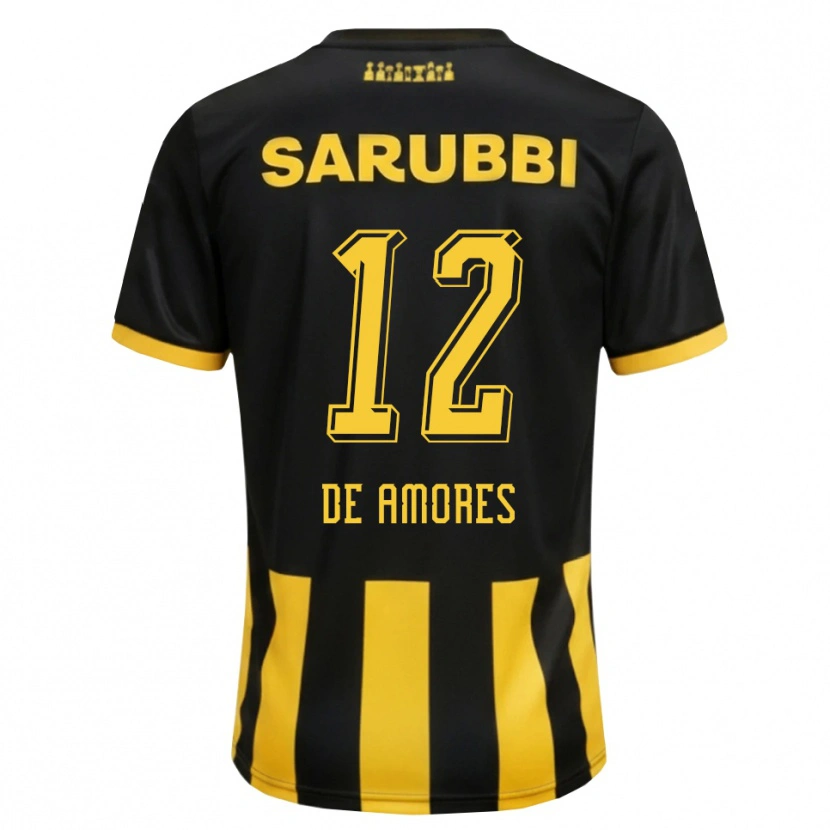 Danxen Hombre Camiseta Guillermo De Amores #12 Negro Amarillo 1ª Equipación 2026/27 La Camisa