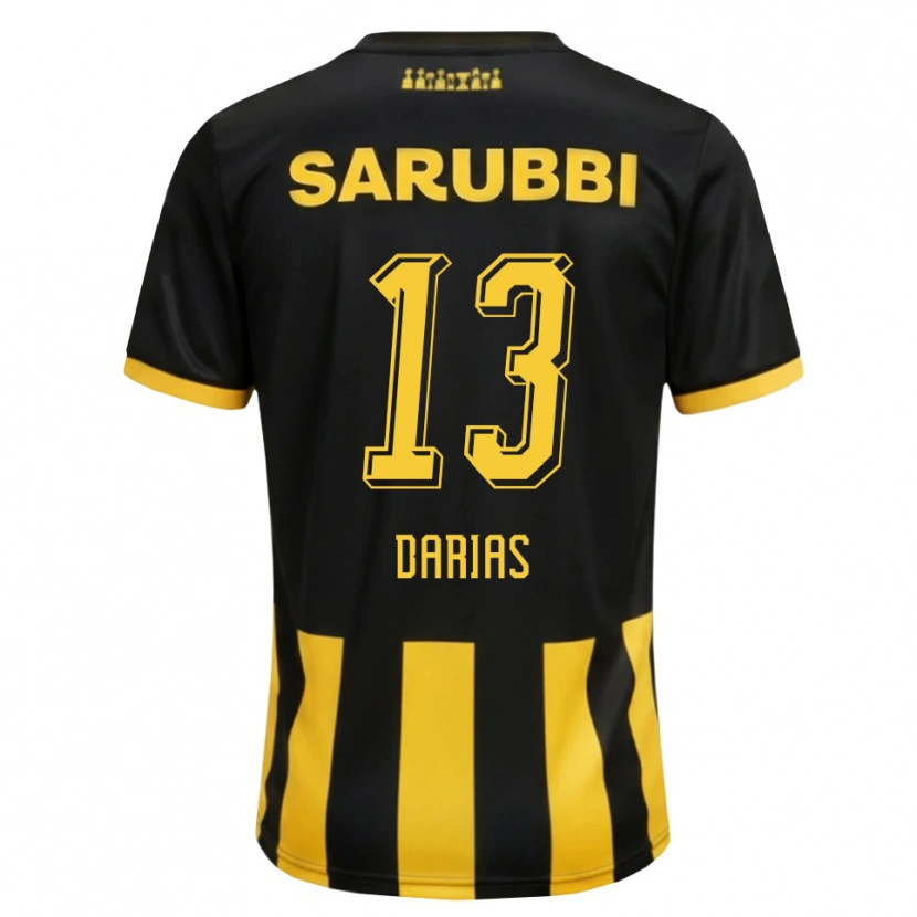 Danxen Hombre Camiseta Eduardo Darias #13 Negro Amarillo 1ª Equipación 2026/27 La Camisa