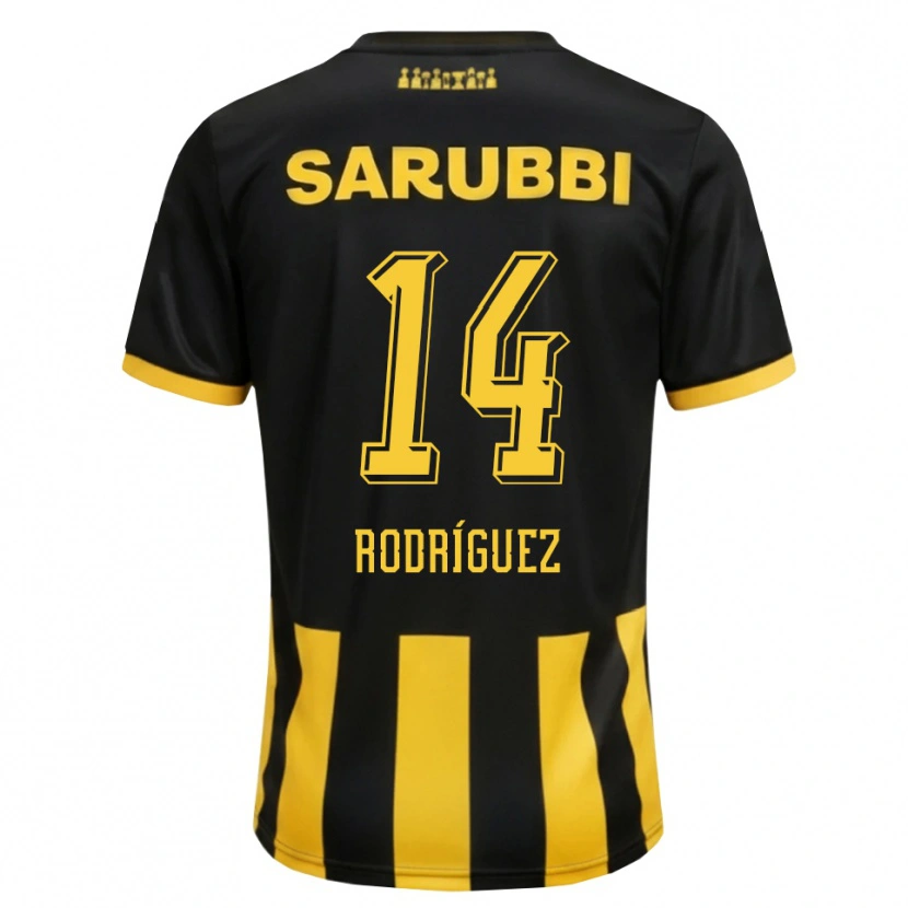 Danxen Hombre Camiseta Kevin Rodríguez #14 Negro Amarillo 1ª Equipación 2026/27 La Camisa