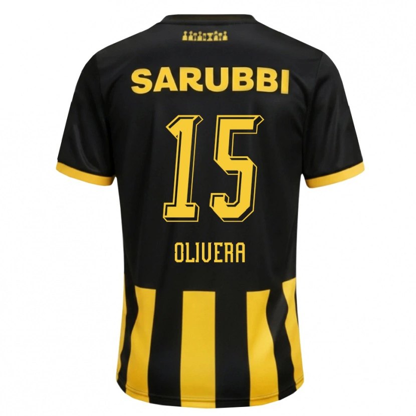 Danxen Hombre Camiseta Maximiliano Olivera #15 Negro Amarillo 1ª Equipación 2026/27 La Camisa