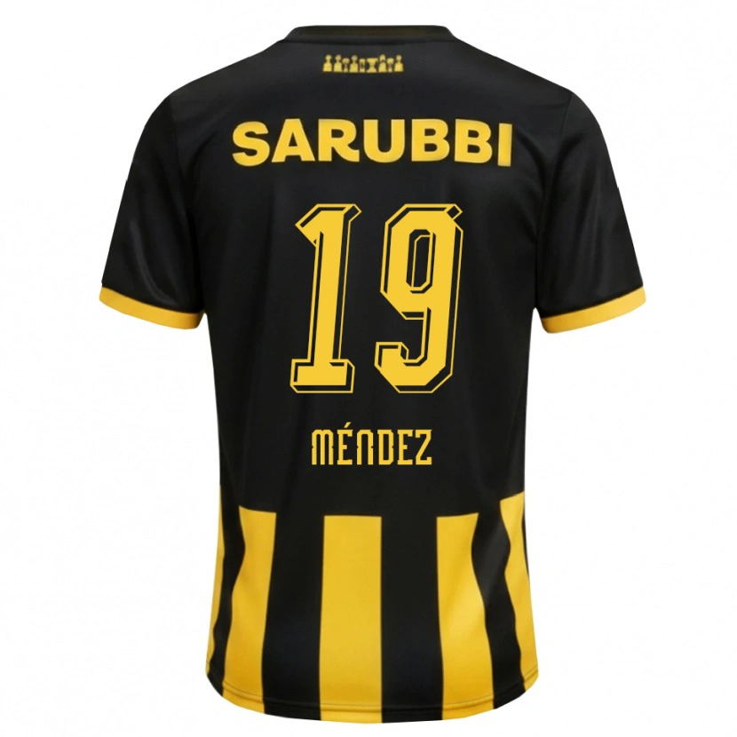 Danxen Hombre Camiseta Diego Méndez #19 Negro Amarillo 1ª Equipación 2026/27 La Camisa