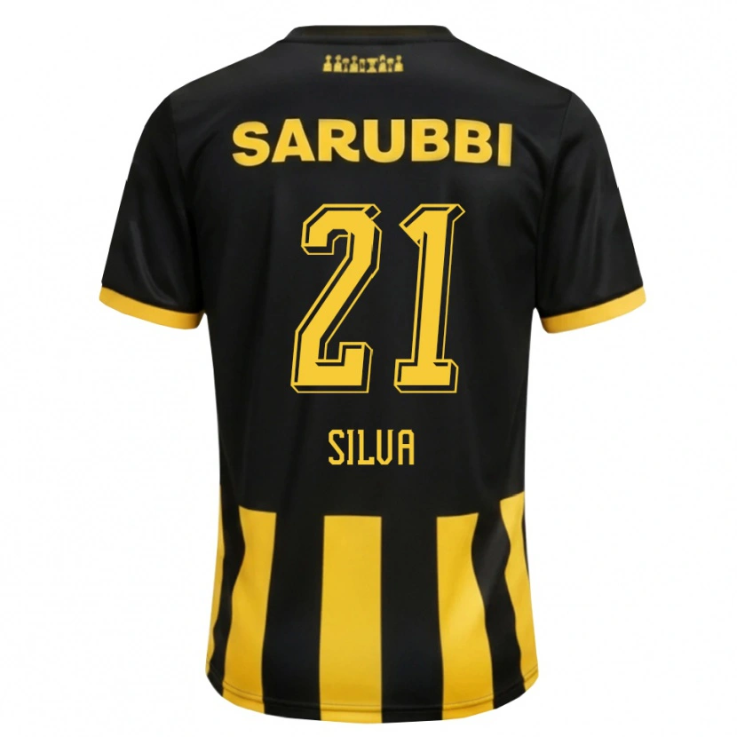 Danxen Hombre Camiseta Gastón Silva #21 Negro Amarillo 1ª Equipación 2026/27 La Camisa