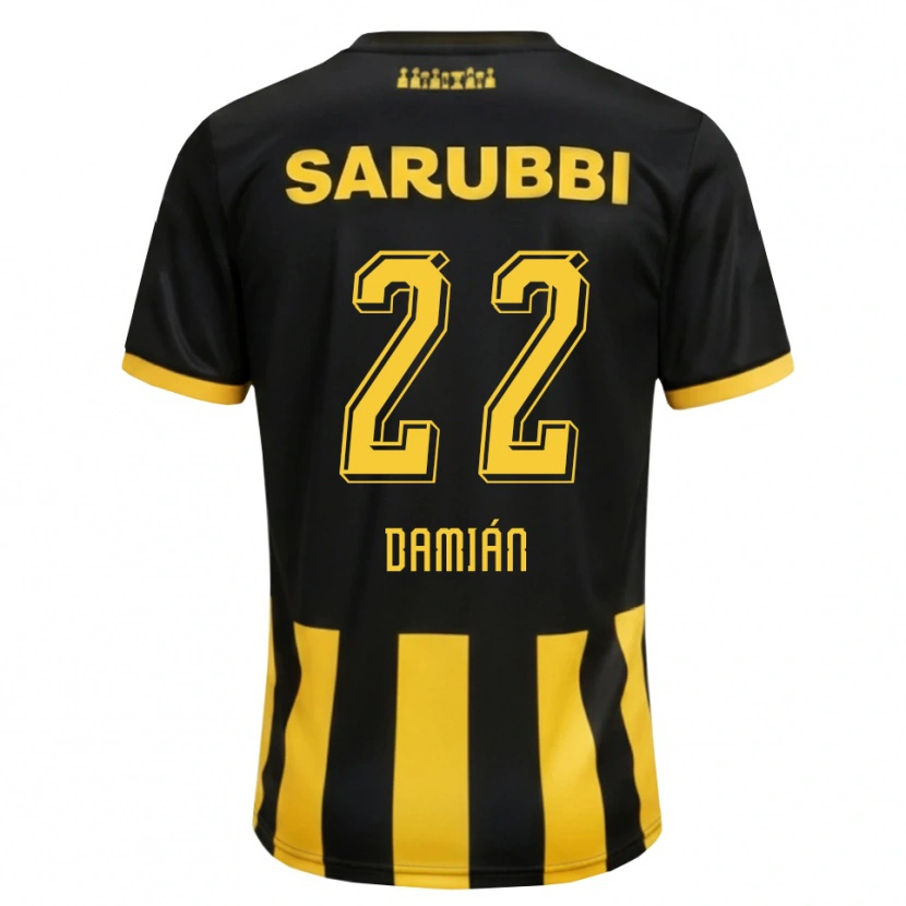 Danxen Hombre Camiseta Damián Suárez #22 Negro Amarillo 1ª Equipación 2026/27 La Camisa