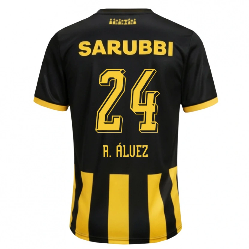 Danxen Hombre Camiseta Rodrigo Álvez #24 Negro Amarillo 1ª Equipación 2026/27 La Camisa