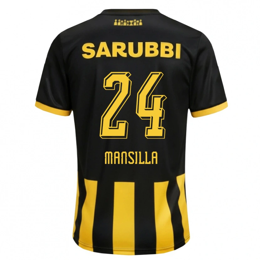 Danxen Hombre Camiseta Brian Mansilla #24 Negro Amarillo 1ª Equipación 2026/27 La Camisa