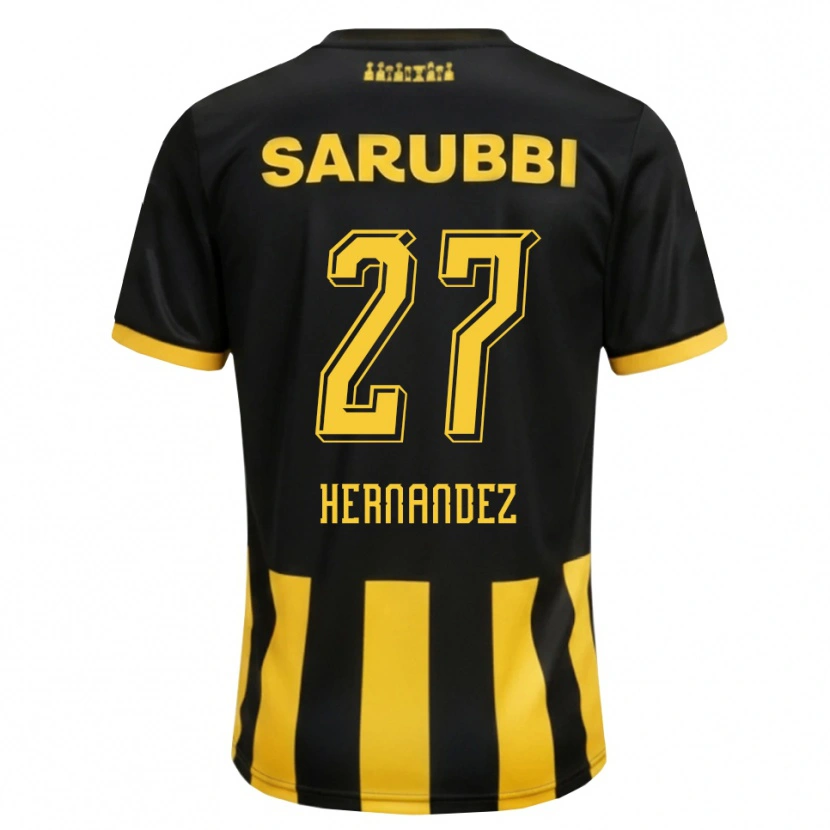 Danxen Hombre Camiseta Lucas Hernández #27 Negro Amarillo 1ª Equipación 2026/27 La Camisa